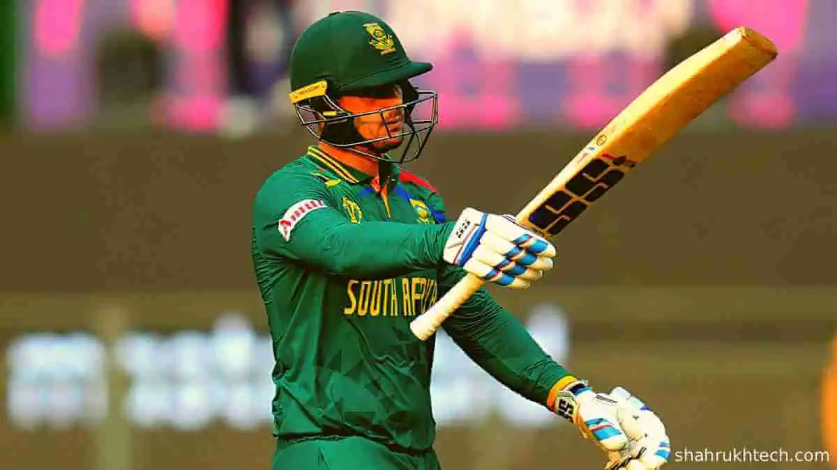 Quinton de Kock batting shot showing his power hitting and consistency in international cricket, 2025.